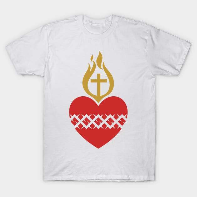 Christian illustration. Sacred Heart of Jesus. T-Shirt by Reformer